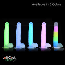 Load image into Gallery viewer, 7 Inch Glow-in-the-Dark Silicone Dildo with Balls - Purple-4