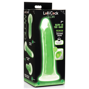 7 Inch Glow-in-the-Dark Silicone Dildo - Green-5