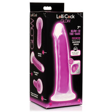 Load image into Gallery viewer, 7 Inch Glow-in-the-Dark Silicone Dildo - Purple-5