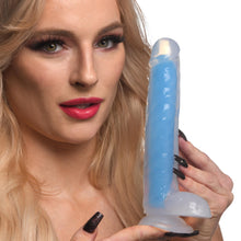 Load image into Gallery viewer, 7 Inch Glow-in-the-Dark Silicone Dildo with Balls - Blue