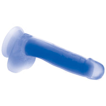 Load image into Gallery viewer, 7 Inch Glow-in-the-Dark Silicone Dildo with Balls - Blue