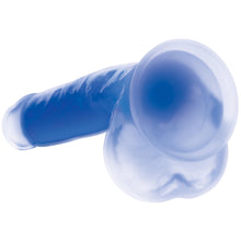 Load image into Gallery viewer, 7 Inch Glow-in-the-Dark Silicone Dildo with Balls - Blue