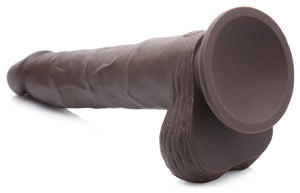 Thrusting and Vibrating 8 Inch Dildo - Dark