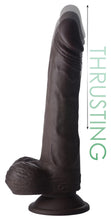 Load image into Gallery viewer, Thrusting and Vibrating 8 Inch Dildo - Dark