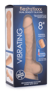 8 Inch Silexpan Hypoallergenic Silicone Vibrating Dildo - Medium