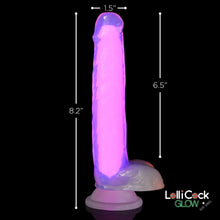 Load image into Gallery viewer, 7 Inch Glow-in-the-Dark Silicone Dildo with Balls - Pink-3