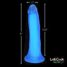 Load image into Gallery viewer, 7 Inch Glow-in-the-Dark Silicone Dildo - Blue-3