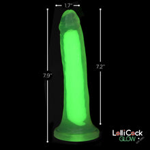 Load image into Gallery viewer, 7 Inch Glow-in-the-Dark Silicone Dildo - Green-3