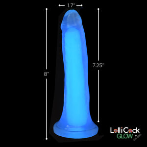 7 Inch Glow-in-the-Dark Silicone Dildo - Blue-3