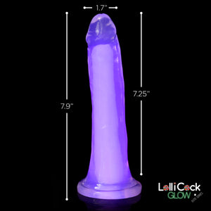 7 Inch Glow-in-the-Dark Silicone Dildo - Purple-3