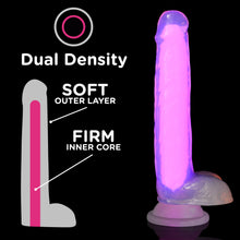 Load image into Gallery viewer, 7 Inch Glow-in-the-Dark Silicone Dildo with Balls - Pink-2