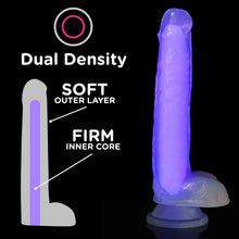 Load image into Gallery viewer, 7 Inch Glow-in-the-Dark Silicone Dildo with Balls - Purple-2