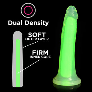 7 Inch Glow-in-the-Dark Silicone Dildo - Green-2