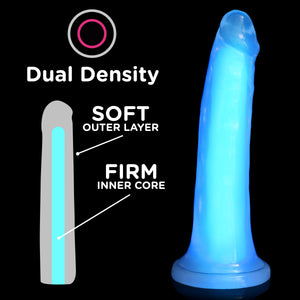 7 Inch Glow-in-the-Dark Silicone Dildo - Blue-2