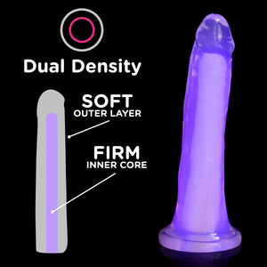 7 Inch Glow-in-the-Dark Silicone Dildo - Purple-2