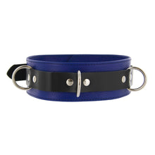 Load image into Gallery viewer, Strict Leather Deluxe Locking Collar - Blue and Black