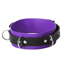 Load image into Gallery viewer, Strict Leather Deluxe Locking Collar - Purple and Black