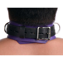 Load image into Gallery viewer, Strict Leather Deluxe Locking Collar - Purple and Black