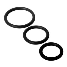 Load image into Gallery viewer, Trinity Silicone Cock Rings Black