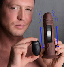 Load image into Gallery viewer, 7X Remote Control Vibrating and Thumping Dildo - Dark