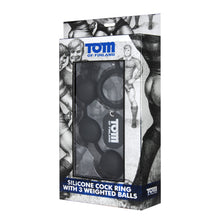 Load image into Gallery viewer, Tom of Finland Silicone Cock Ring with 3 Weighted Balls