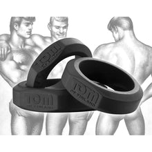 Load image into Gallery viewer, Tom of Finland 3 Piece Silicone Cock Ring Set - Black