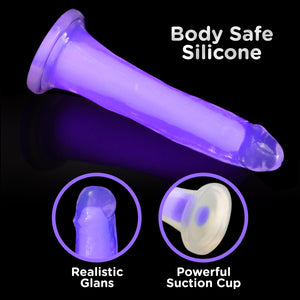 7 Inch Glow-in-the-Dark Silicone Dildo - Purple-1