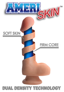 9 Inch Ultra Real Dual Layer Suction Cup Dildo- Dark Skin Tone